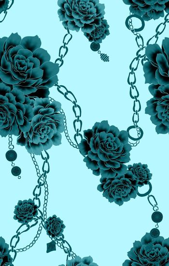 576080-花卉组合 牡丹 链子 古韵 雅致 