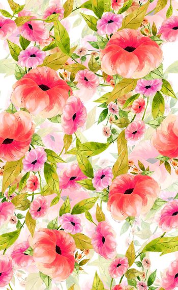 576097-欧美流行时尚水彩花卉