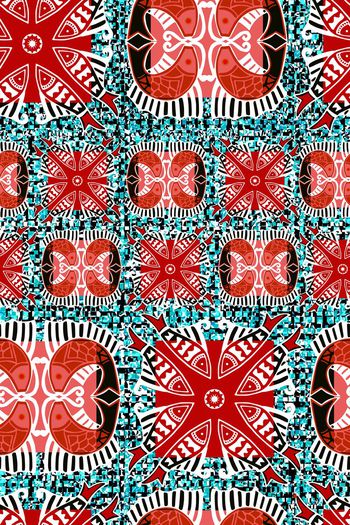 576228-民族印花传统花纹炫彩大牌丝巾围巾