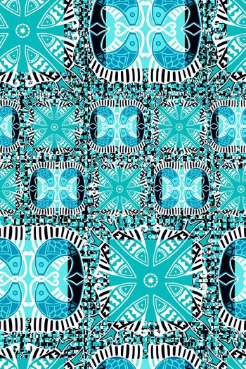 576230-民族印花传统花纹炫彩大牌丝巾围巾