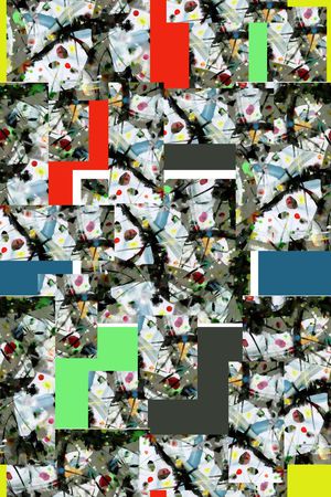 几何方格印花华亿平台图片