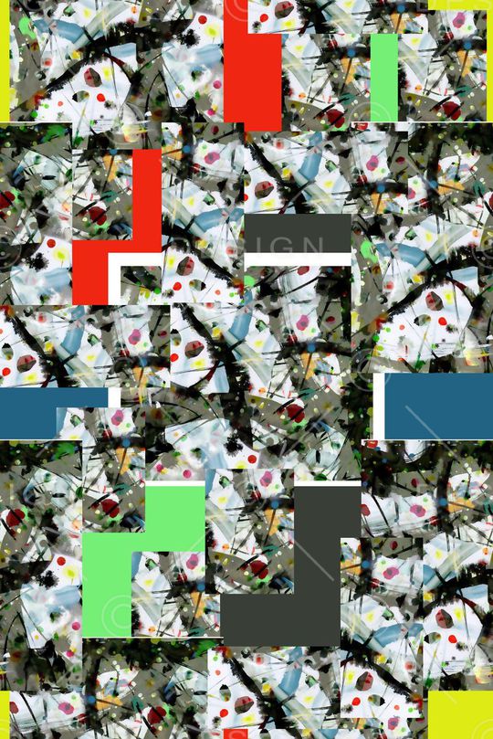 几何方格印花华亿平台图片