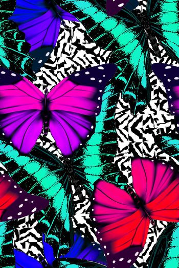 576310-炫彩时尚蝴蝶家纺泳装围巾