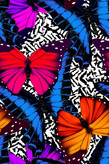 576311-炫彩时尚蝴蝶家纺泳装围巾