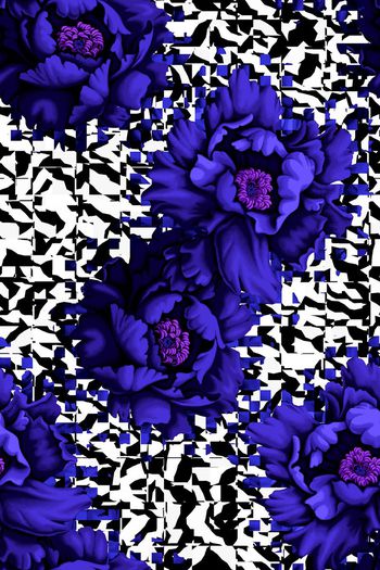 576394-花卉花朵斑马纹几何马赛克牡丹花家纺