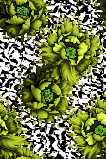 576395-花卉花朵斑马纹几何马赛克牡丹花家纺