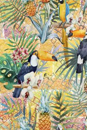 花鸟印花华亿平台图片