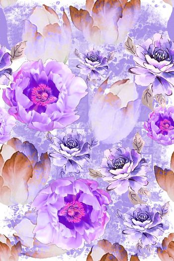 576473-水墨 大花蕙 水彩机理 服装家纺花