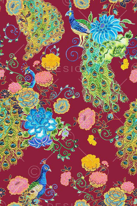 孔雀印花华亿平台图片