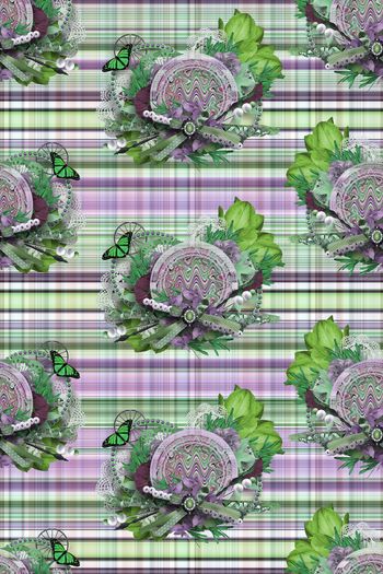 576516-欧式宫廷复古贵族高级定制格子桌布沙