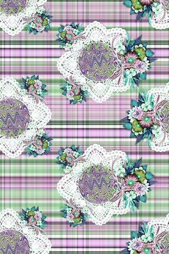 576531-欧式宫廷复古贵族高级定制格子桌布沙