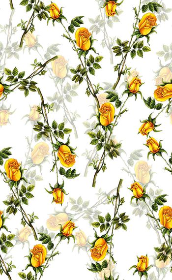 576587-欧美流行时尚水彩花卉