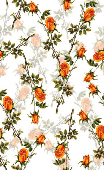 576588-欧美流行时尚水彩花卉