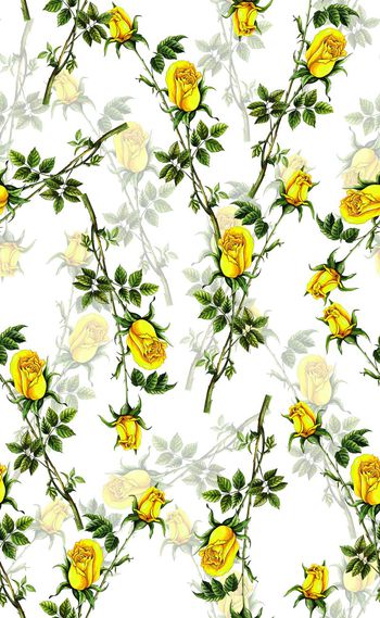 576589-欧美流行时尚水彩花卉