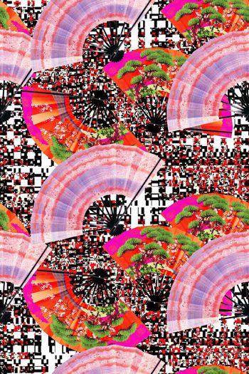 576712-炫彩扇子迷彩马赛克中国风家纺