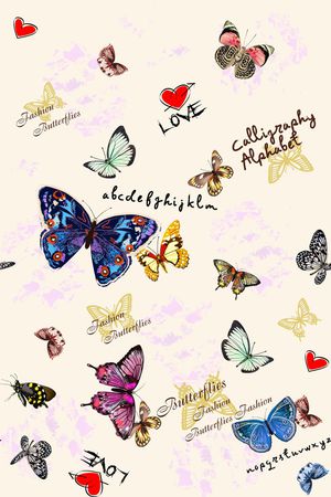 定位蝴蝶印花华亿平台图片