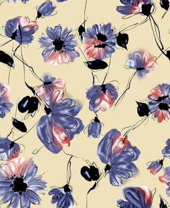 577105-2016 大牌秀场手绘花卉