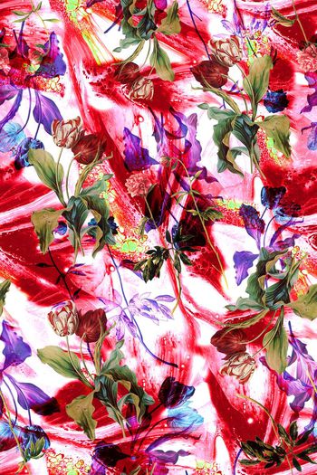 577187-原创花卉创意排法黑底靓丽色系高档女