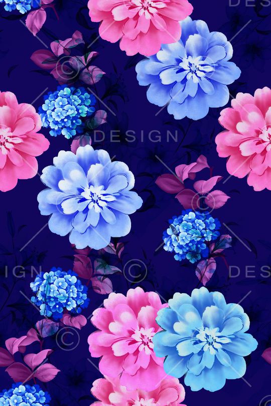 绣球花印花华亿平台图片