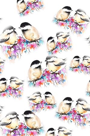 鸟昆虫图案印花华亿平台图片