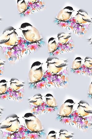 鸟昆虫图案印花华亿平台图片