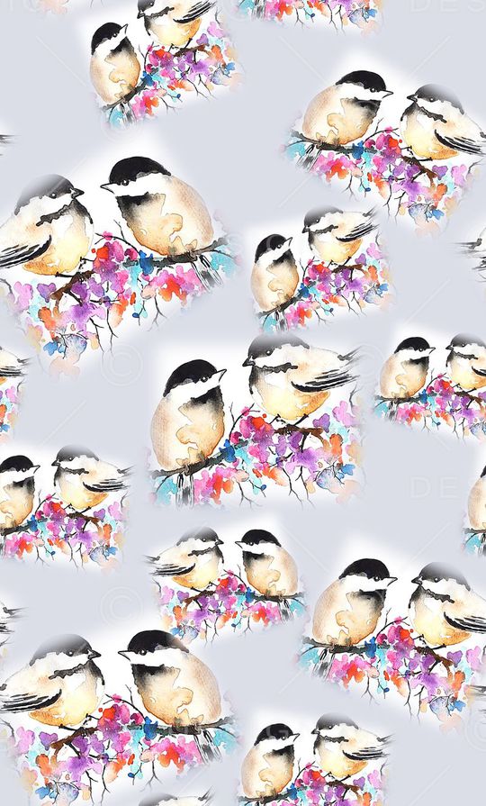 鸟昆虫图案印花华亿平台图片