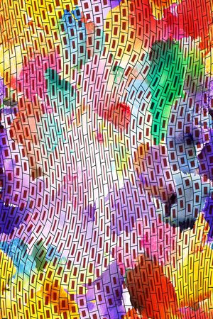 扭曲格子印花华亿平台图片