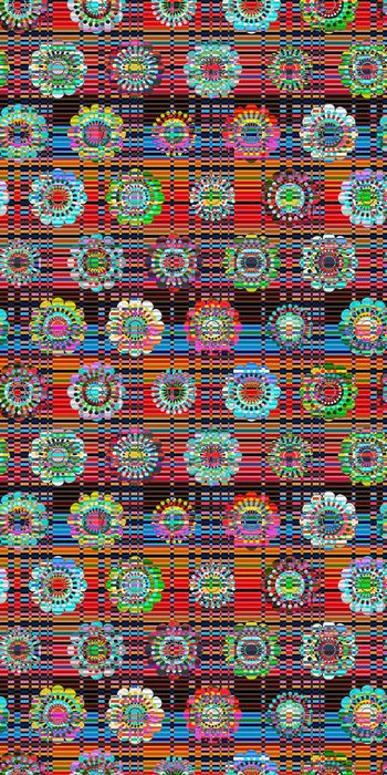 577892-彩色几何条纹几何花卉组合