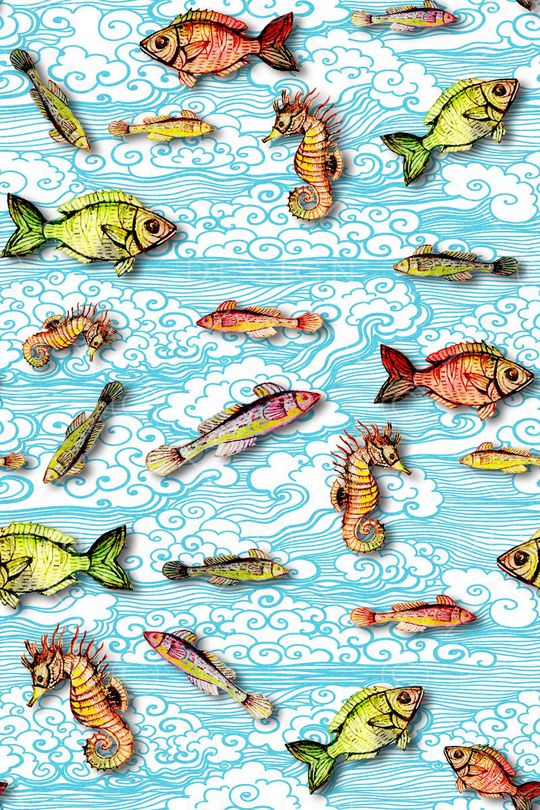 深海鱼印花华亿平台图片