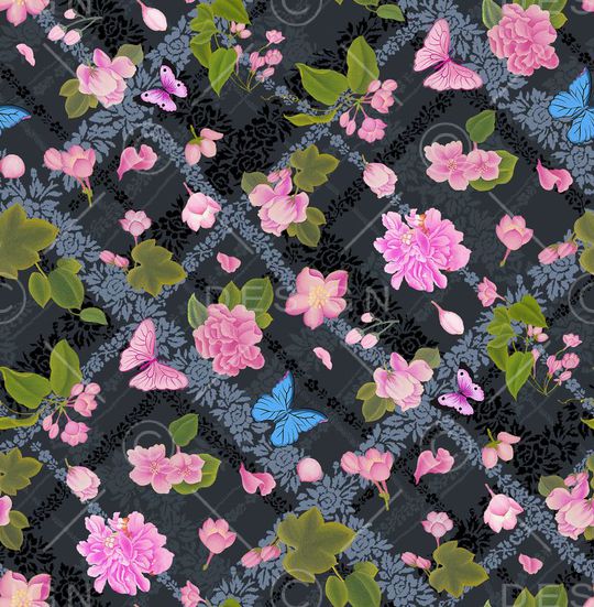 花卉印花华亿平台图片