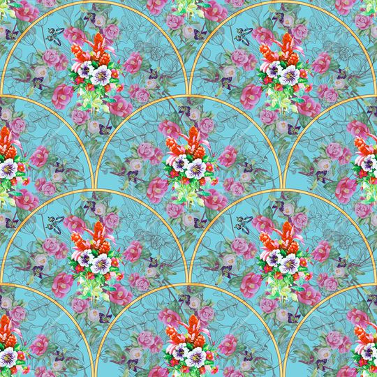 花卉印花华亿平台图片