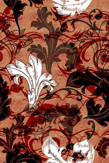 578440-复古花卉  数码 女装