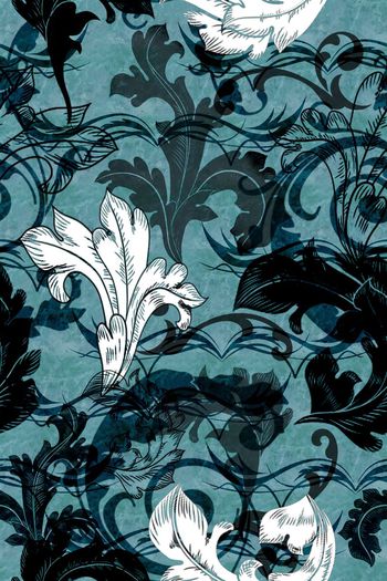 578442-复古花卉  数码 女装