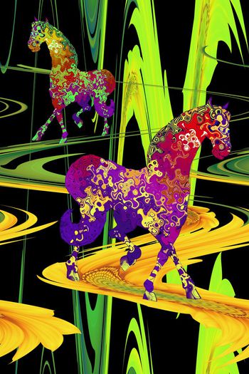 578502-立体空间几何炫彩油画颜料马