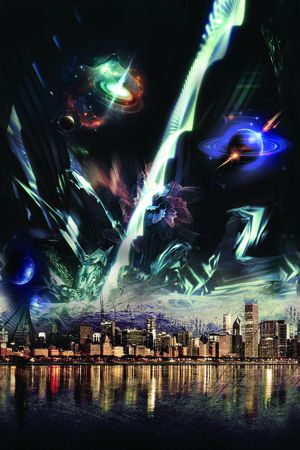 城市夜景印花华亿平台图片