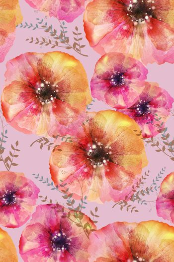 578545-时尚梦幻水彩花卉