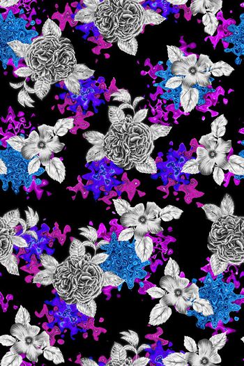 578655-银色花朵牡丹小花纹理肌理水波