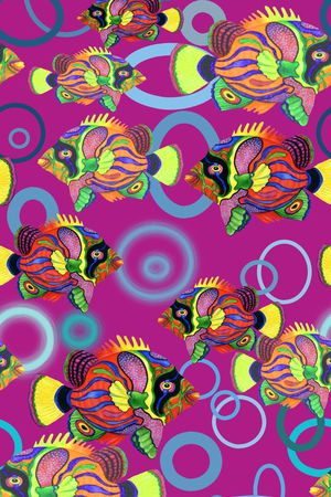 鱼儿自在飘印花华亿平台图片