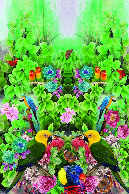 树叶印花华亿平台图片