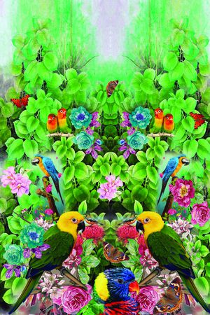 树叶印花华亿平台图片