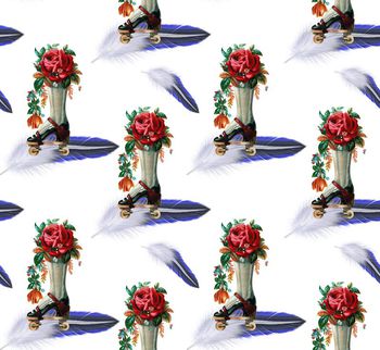 578972-最新花卉鞋子羽毛