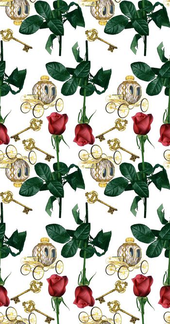 578979-最新时尚花卉玫瑰欧式古典钥匙