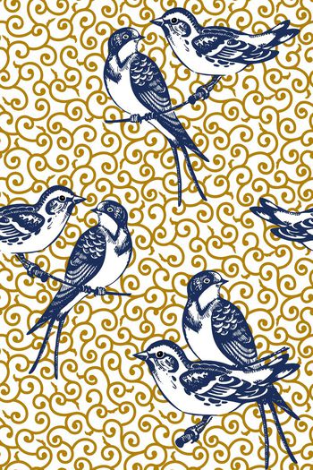 579031-欧式花纹插画复古鸟
