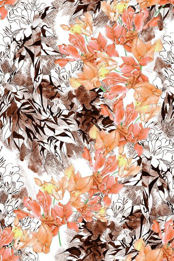 579187-中国水彩花卉线描华亿平台