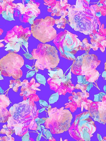 579210-彩色效果晕染玫瑰花