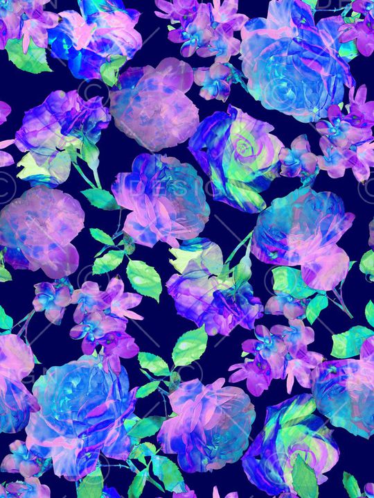 晕染效果玫瑰花印花华亿平台图片