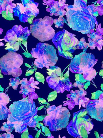 579211-彩色效果晕染玫瑰花