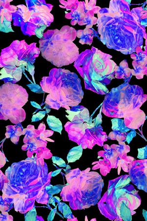 晕染效果玫瑰花印花华亿平台图片