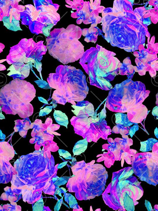 晕染效果玫瑰花印花华亿平台图片