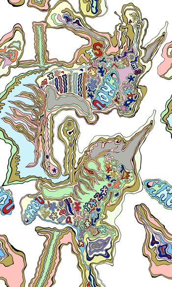 抽象艺术印花华亿平台图片